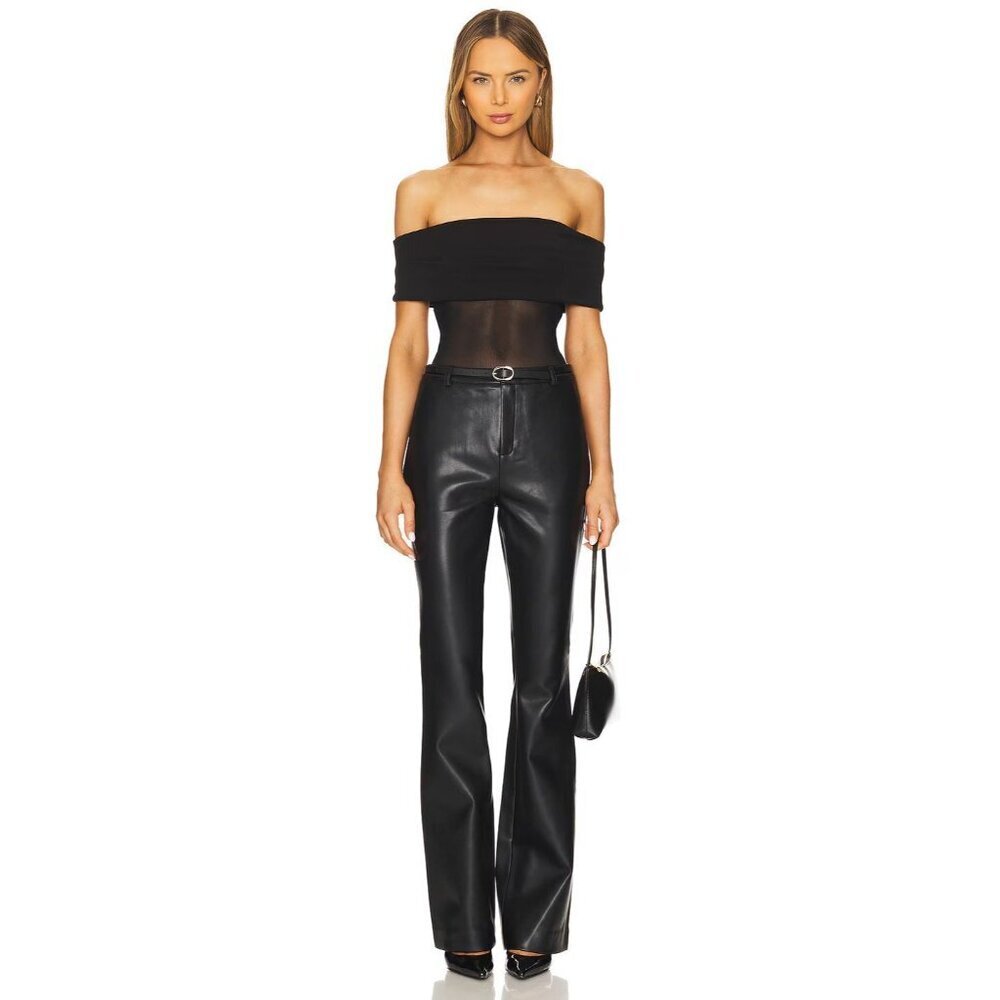 SER.O.YA Ronja Faux Leather Trouser Black Womens Size 8